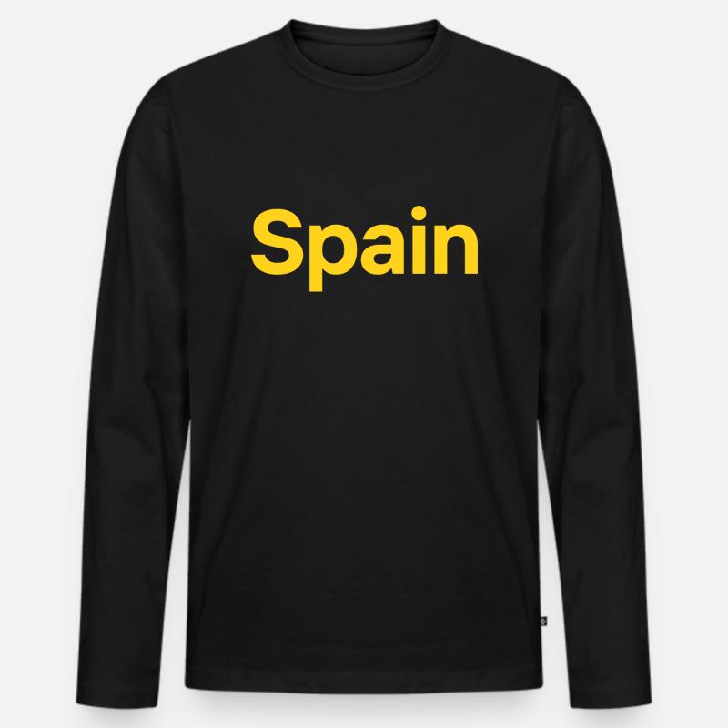 Spanien - Männer Premium Bio Langarmshirt - Schwarz