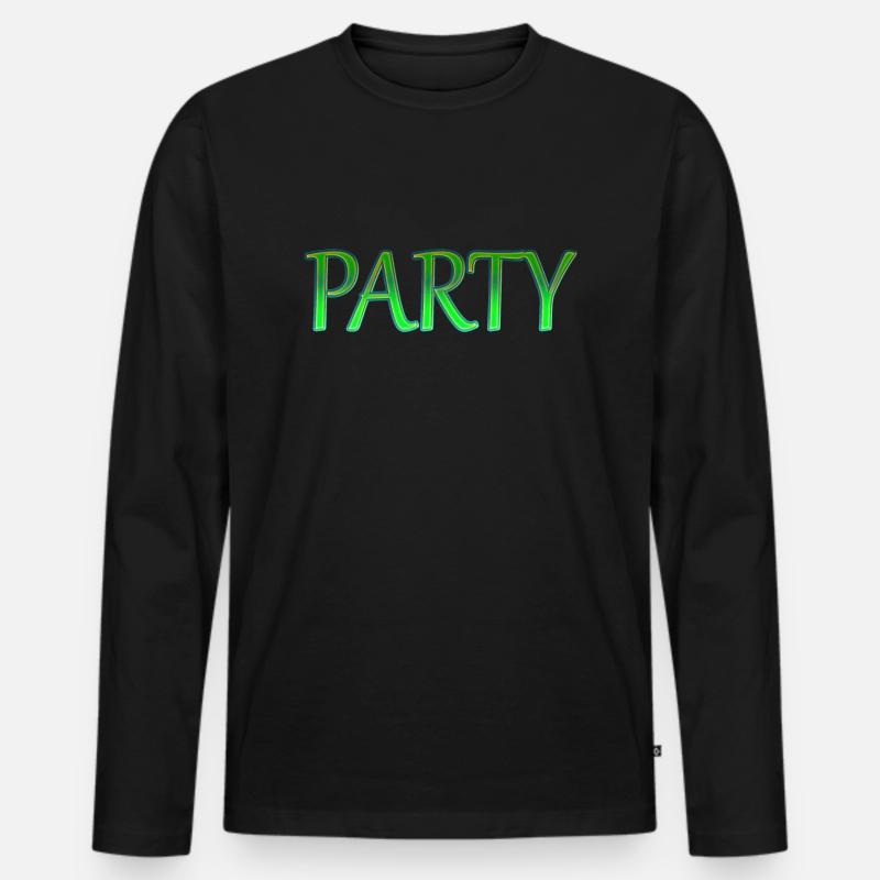 Party green design - Männer Premium Bio Langarmshirt - Schwarz