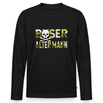 Böser Alter Mann - Männer Premium Bio Langarmshirt - Schwarz - Vorne - Nico (187cm)