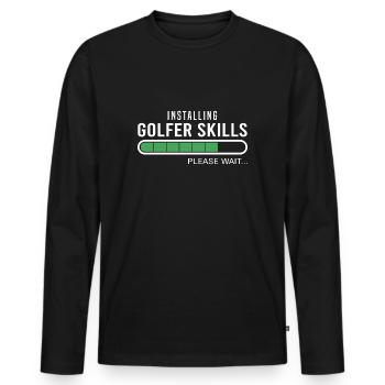 Golf Golfer Skills Golfen Golfspieler - Männer Premium Bio Langarmshirt - Schwarz - Vorne - Nico (187cm)