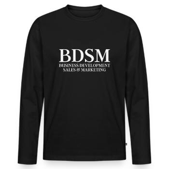 Lustige Geschäftsentwicklung, Vertrieb und Marketing - Männer Premium Bio Langarmshirt - Schwarz - Vorne - Nico (187cm)