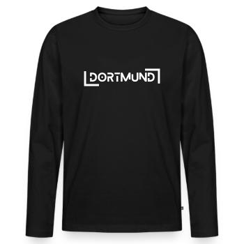 Dortmund - T-shirt manches longues Premium bio Homme - noir - Devant - Nico (187cm)