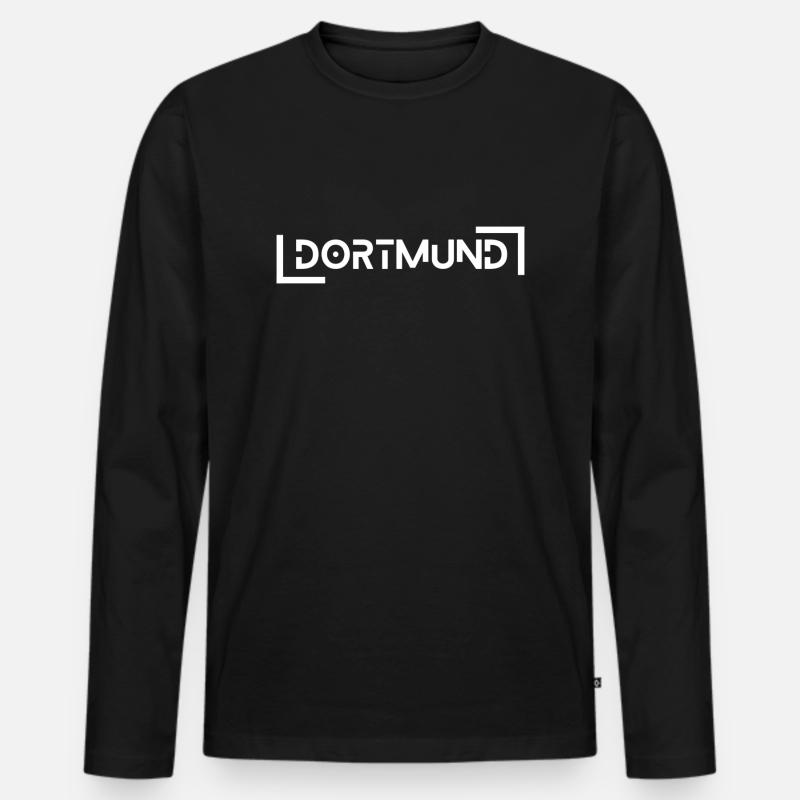 dortmund - Männer Premium Bio Langarmshirt - Schwarz