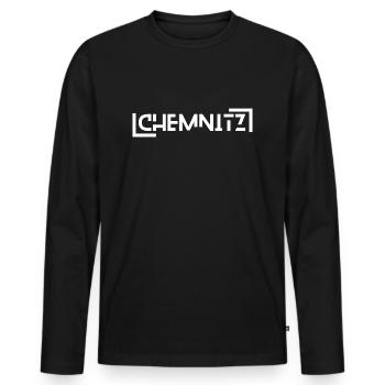 Chemnitz - T-shirt manches longues Premium bio Homme - noir - Devant - Nico (187cm)