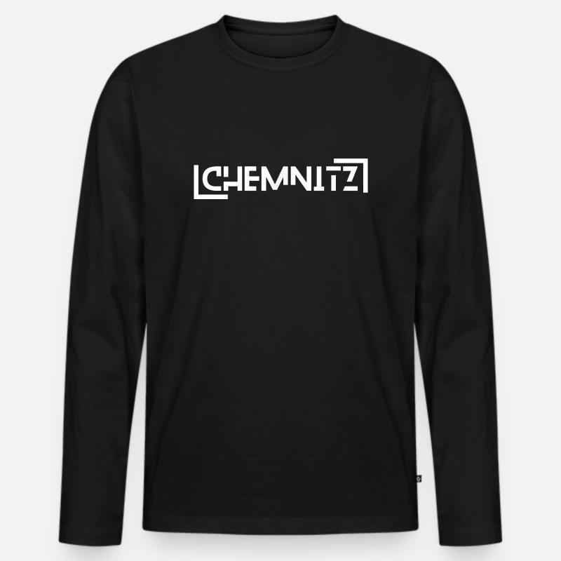 Chemnitz - Männer Premium Bio Langarmshirt - Schwarz