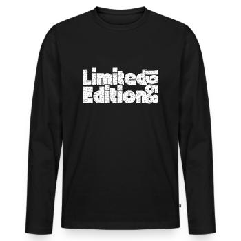 Limitierte Auflage 1958 - Männer Premium Bio Langarmshirt - Schwarz - Vorne - Nico (187cm)