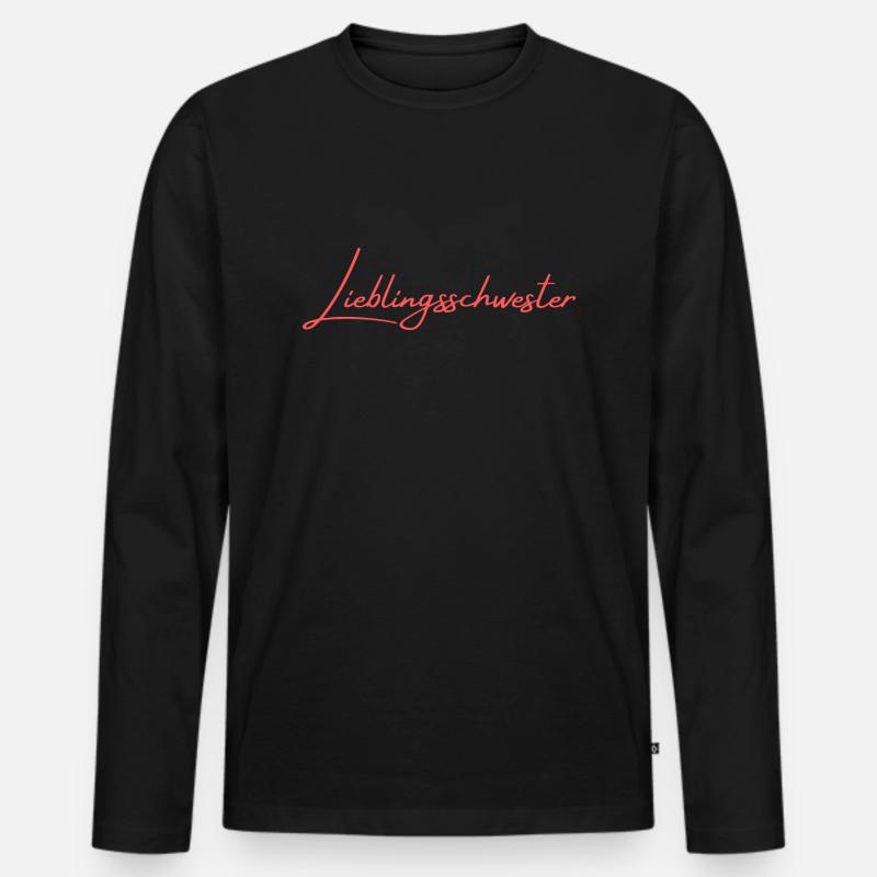 Lieblingsschwester - Männer Premium Bio Langarmshirt - Schwarz