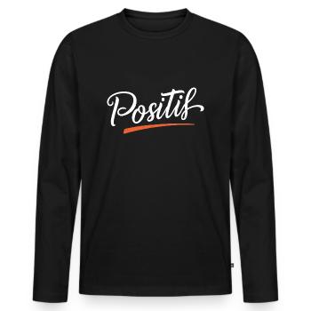 Positif - T-shirt manches longues Premium bio Homme - noir - Devant - Nico (187cm)