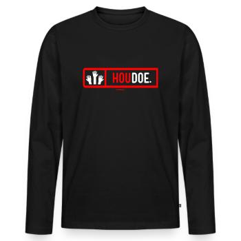 Goodbye - Men's Premium Organic Long Sleeve Shirt - black - Front - Nico (187cm)