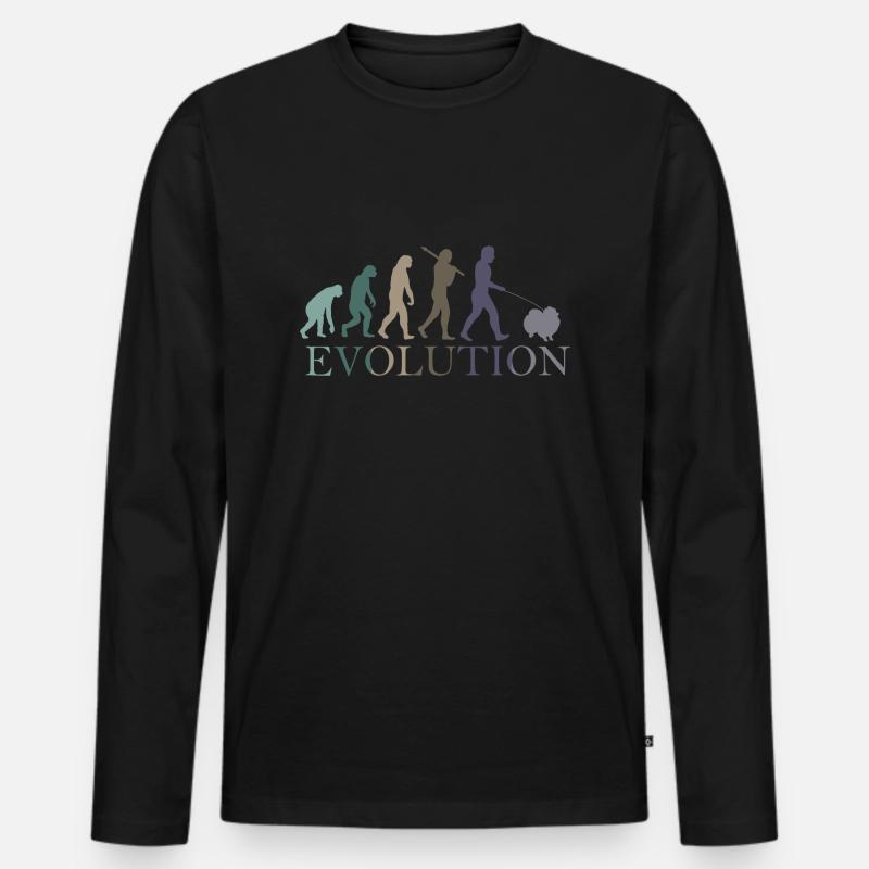EVOLUTION POMERANIAN - Männer Premium Bio Langarmshirt - Schwarz