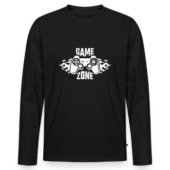 Gamer Game Play Online Computer Gaming Arcade Neon - Men's Premium Organic Long Sleeve Shirt - black - Front - Nico (187cm)