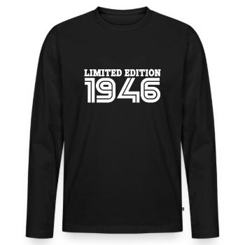 1946 - Né en 1946 - Fantastique depuis 1946 - T-shirt manches longues Premium bio Homme - noir - Devant - Nico (187cm)