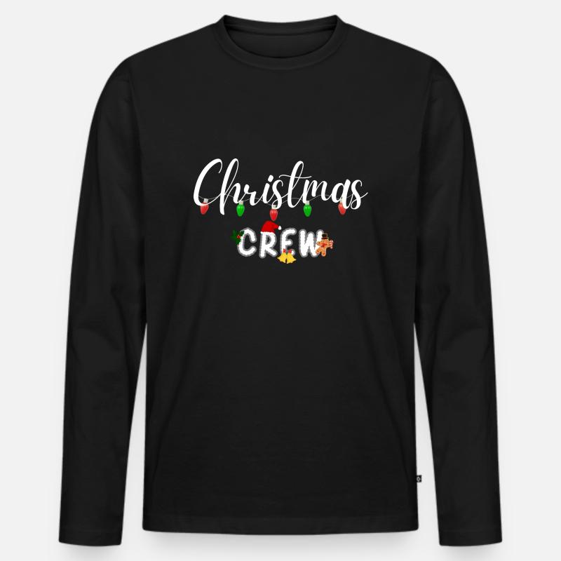 Christmas Crew - Männer Premium Bio Langarmshirt - Schwarz