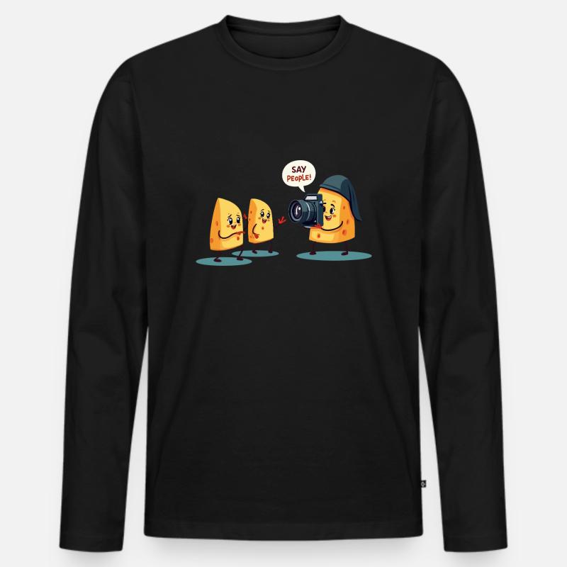 Sagen Menschen - Männer Premium Bio Langarmshirt - Schwarz