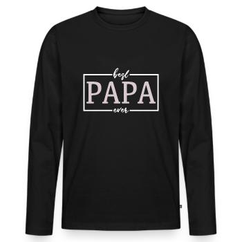 The best dad - Men's Premium Organic Long Sleeve Shirt - black - Front - Nico (187cm)