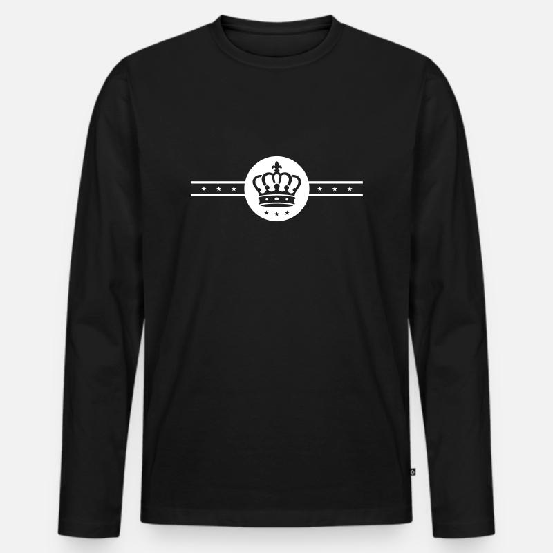 Krone Element - Männer Premium Bio Langarmshirt - Schwarz