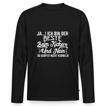 Kicker Tischfußball Krökeln Geschenk - Männer Premium Bio Langarmshirt - Schwarz - Vorne - Nico (187cm)