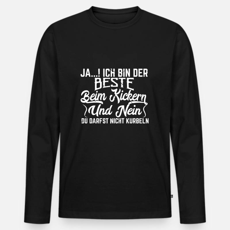 Kicker Tischfußball Krökeln Geschenk - Männer Premium Bio Langarmshirt - Schwarz