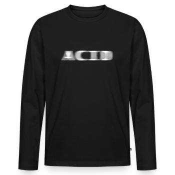 ACID - Männer Premium Bio Langarmshirt - Schwarz - Vorne - Nico (187cm)