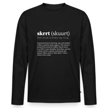skrrt (skuurt) Hip Hop - T-shirt manches longues Premium bio Homme - noir - Devant - Nico (187cm)