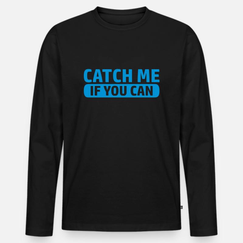 Logo Catch Spiel - Männer Premium Bio Langarmshirt - Schwarz