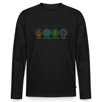 4 Elements - Men's Premium Organic Long Sleeve Shirt - black - Front - Nico (187cm)