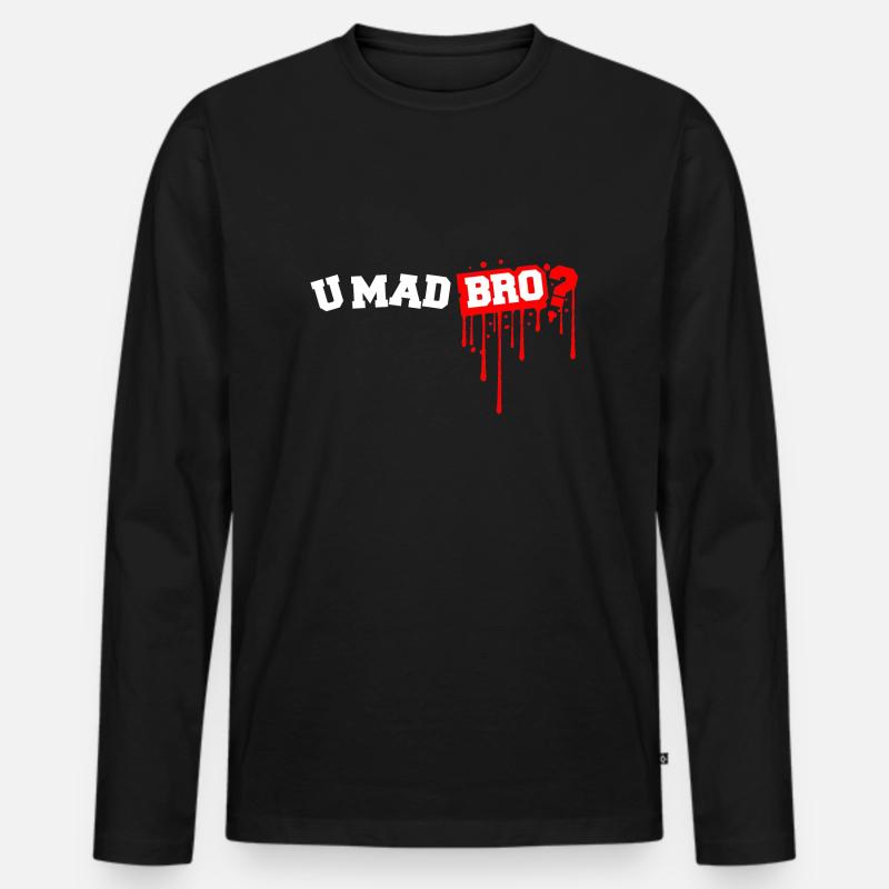 BRO? - Männer Premium Bio Langarmshirt - Schwarz