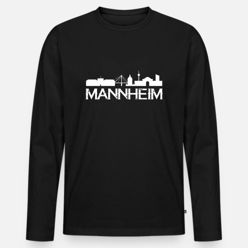 Mannheim Monnem - Männer Premium Bio Langarmshirt - Schwarz