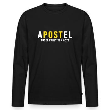 post postbote flaschenpost - Männer Premium Bio Langarmshirt - Schwarz - Vorne - Nico (187cm)