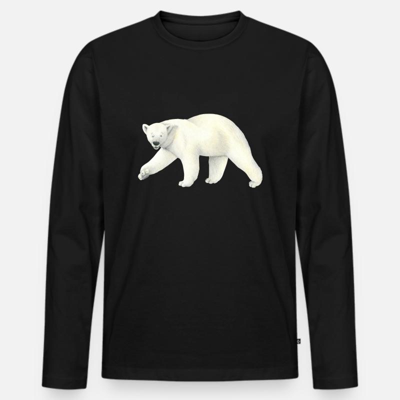 Eisbär - Männer Premium Bio Langarmshirt - Schwarz