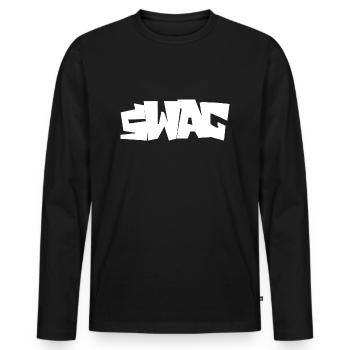 SWAG - Men's Premium Organic Long Sleeve Shirt - black - Front - Nico (187cm)