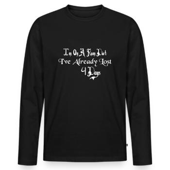 Je suis sur un régime de rhum J’ai déjà perdu 4 jours de boisson - T-shirt manches longues Premium bio Homme - noir - Devant - Nico (187cm)