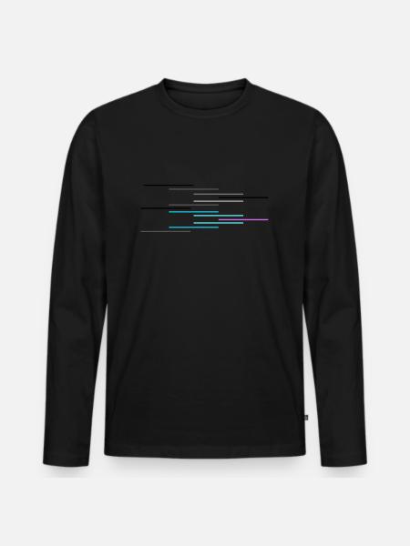 Wave - Männer Premium Bio Langarmshirt - Schwarz
