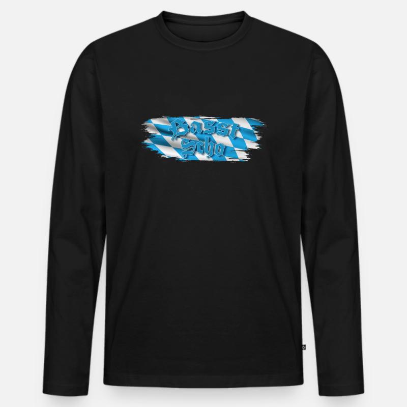 Basst scho - Männer Premium Bio Langarmshirt - Schwarz