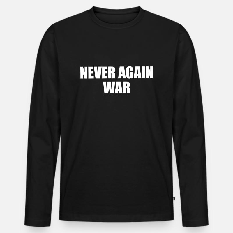 never again war - Männer Premium Bio Langarmshirt - Schwarz