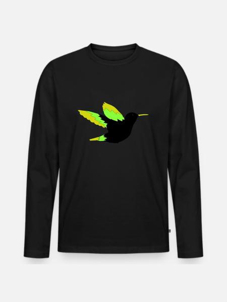 Hummingbird 01 - Men's Premium Organic Long Sleeve Shirt - black