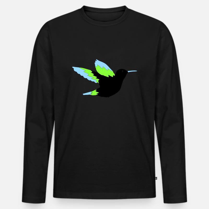 kolibri - Männer Premium Bio Langarmshirt - Schwarz