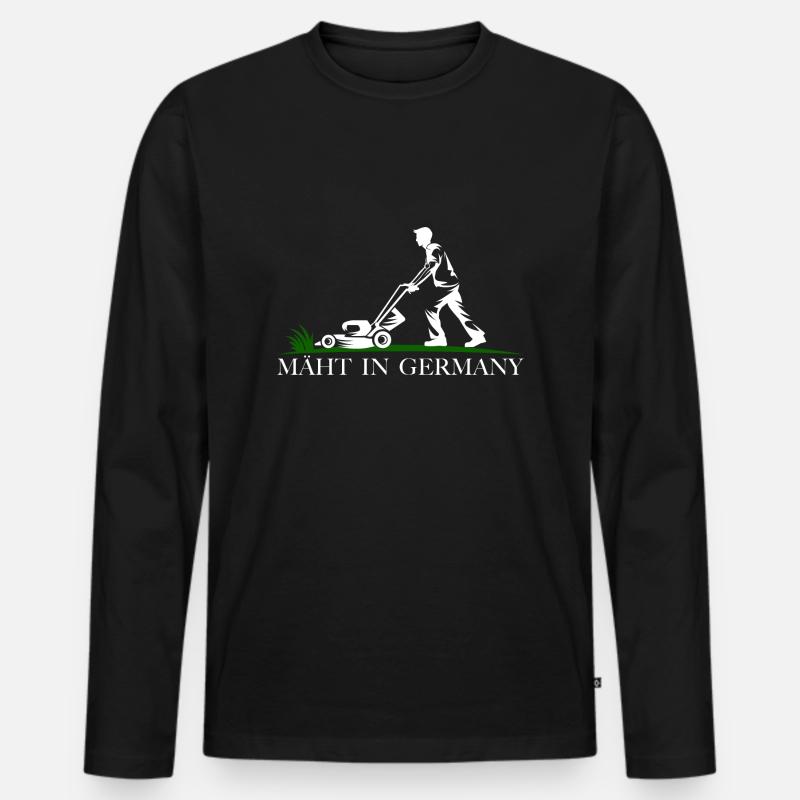 Mäht in Germany - Männer Premium Bio Langarmshirt - Schwarz
