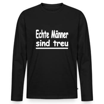 Männer - Männer Premium Bio Langarmshirt - Schwarz - Vorne - Nico (187cm)