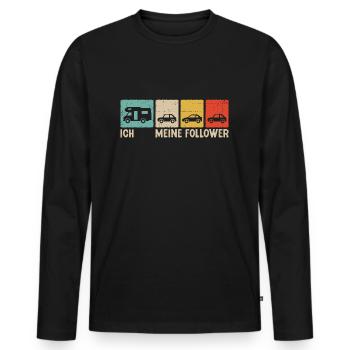 Camping Meine Follower Wohnmobil Camper - Männer Premium Bio Langarmshirt - Schwarz - Vorne - Nico (187cm)