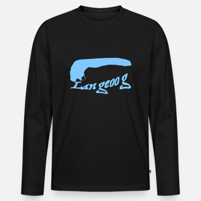Langeoog Tattoo - Männer Premium Bio Langarmshirt - Schwarz