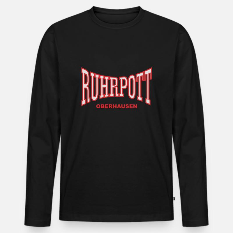 Ruhrpott Oberhausen - Männer Premium Bio Langarmshirt - Schwarz