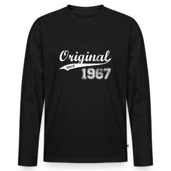 1967 - Männer Premium Bio Langarmshirt - Schwarz - Vorne - Nico (187cm)