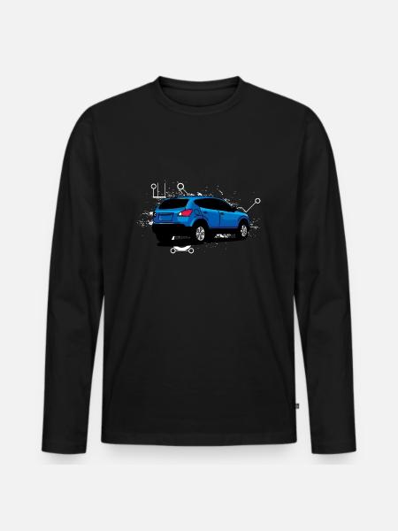 BLue crossover - Men's Premium Organic Long Sleeve Shirt - black