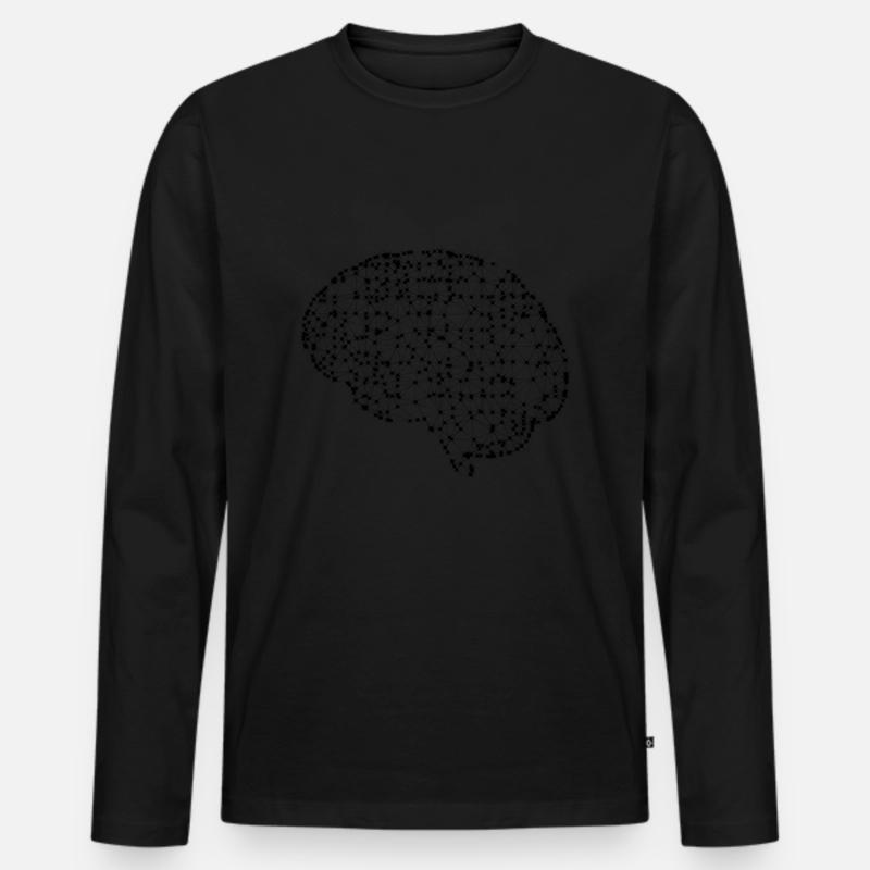 Brain - Männer Premium Bio Langarmshirt - Schwarz