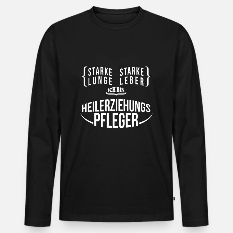 Starker Heilerziehungspfleger - Geschenk - Männer Premium Bio Langarmshirt - Schwarz