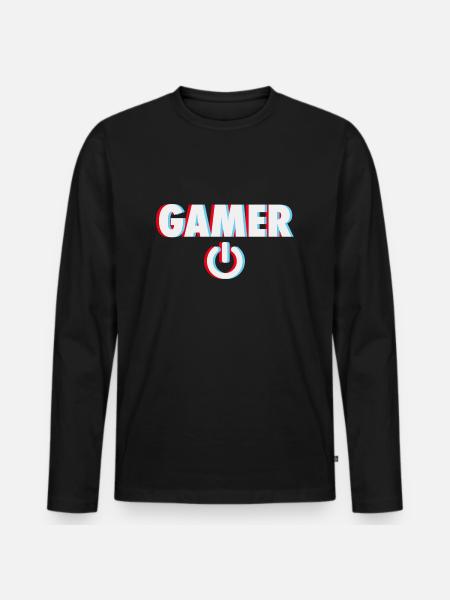 Spielekonsole Konsole Retro Geschenk - Männer Premium Bio Langarmshirt - Schwarz