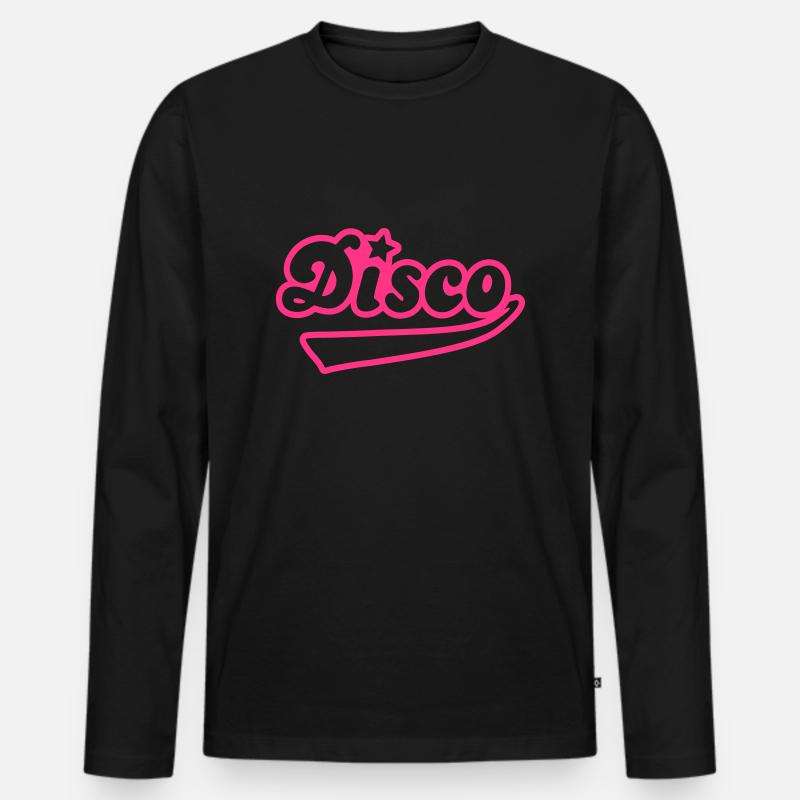 Disco_V1 - Männer Premium Bio Langarmshirt - Schwarz