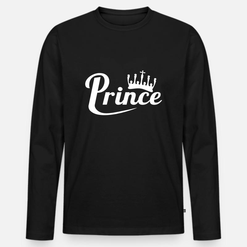 Ich bin der Prinz - Personalisierte Geschenkidee - Männer Premium Bio Langarmshirt - Schwarz