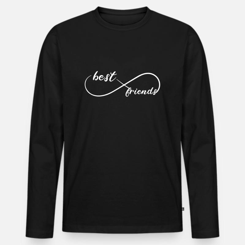 Beste Freundin Unendlichkeit Partnerlook - Männer Premium Bio Langarmshirt - Schwarz